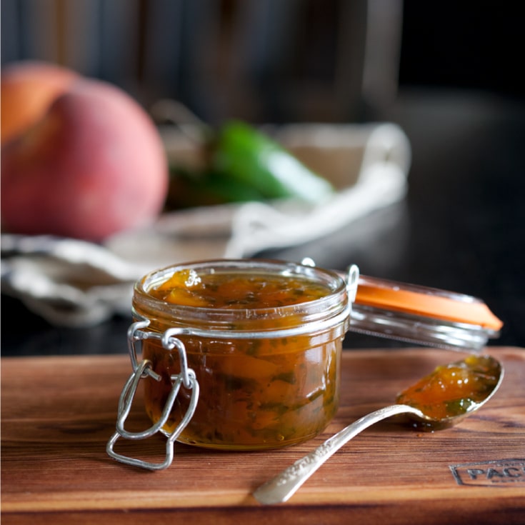 Peach Jalapeno Preserve by the Preservatory at Vista D’oro Farms & Winery Langley British Columbia Canada